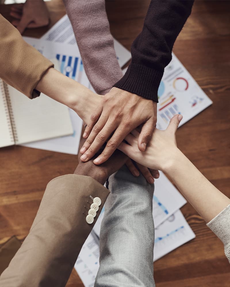 Hands against the table