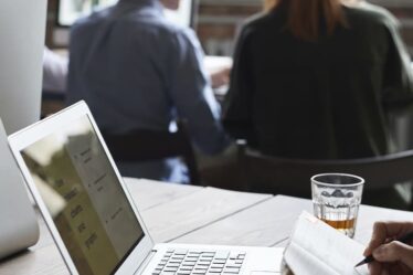 Laptop on the table
