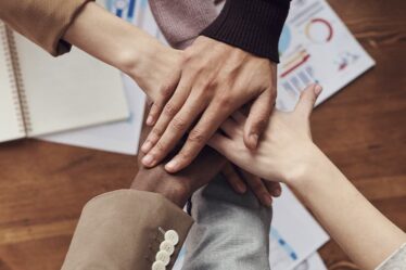 Hands against the table